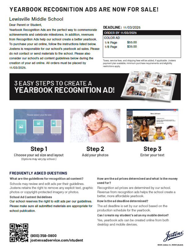 Yearbook Recognition Ad