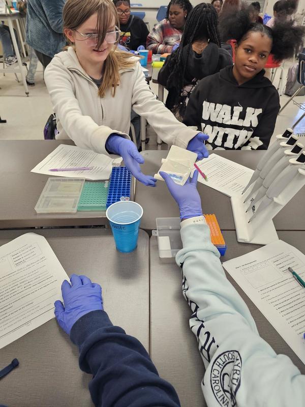 students studying genetics
