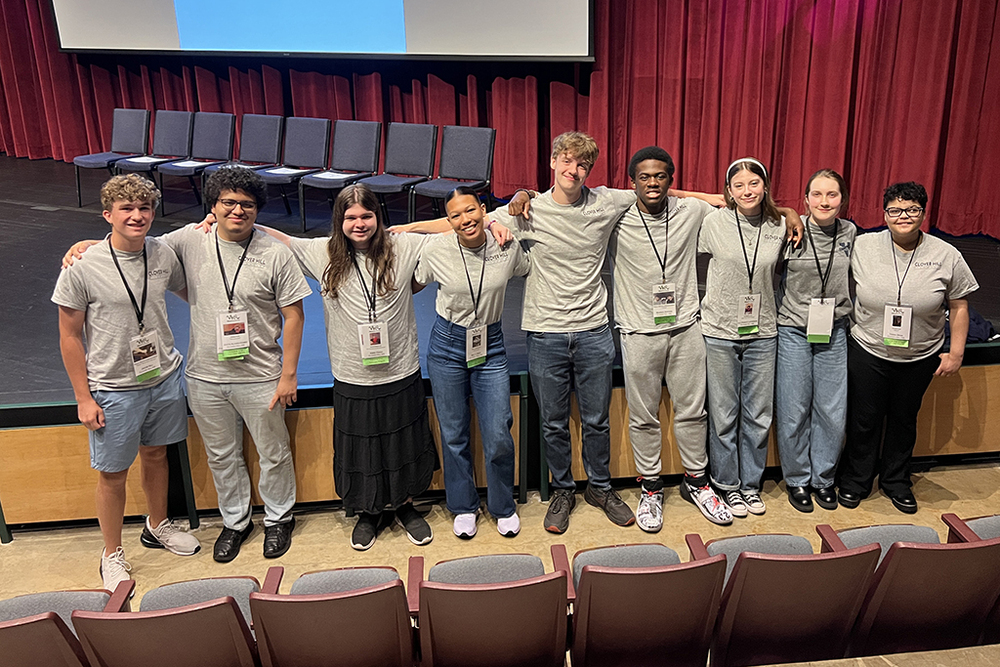 students pose for a photo