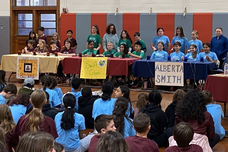 Students competing in the battle of the books