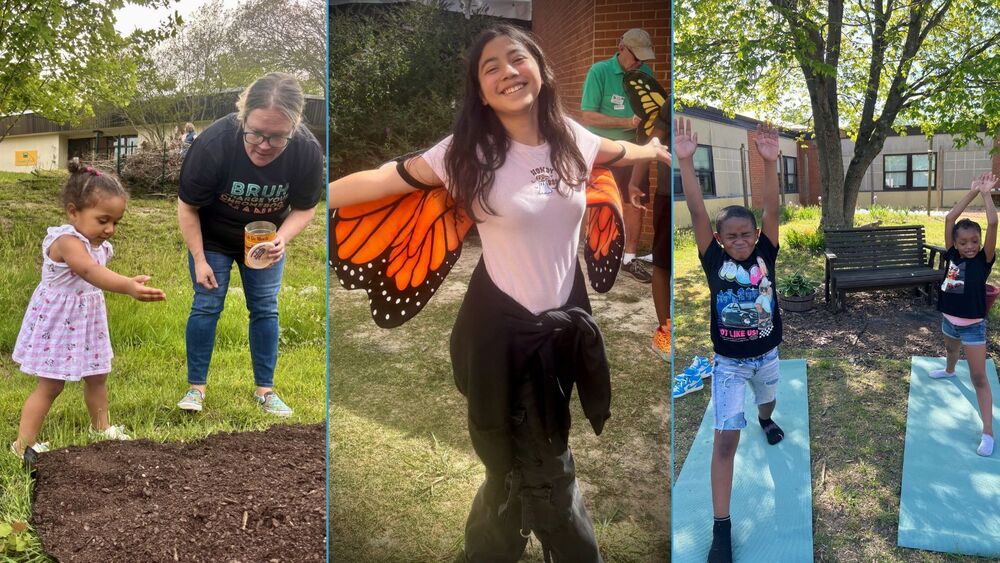 Collage of students engaging in healthy activities
