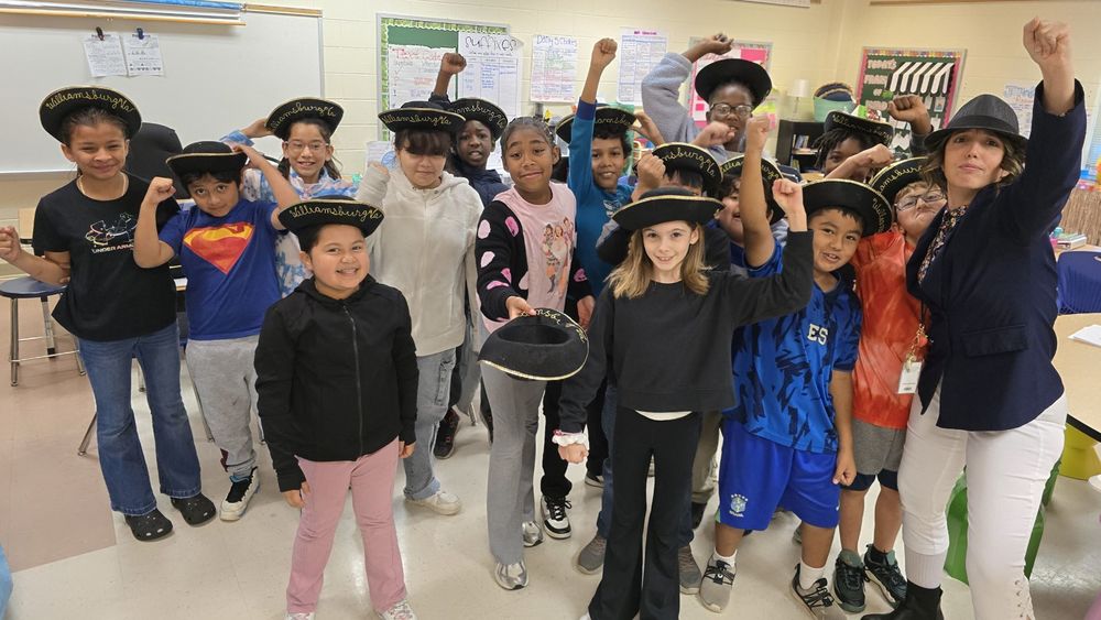 Students with old-timey hats