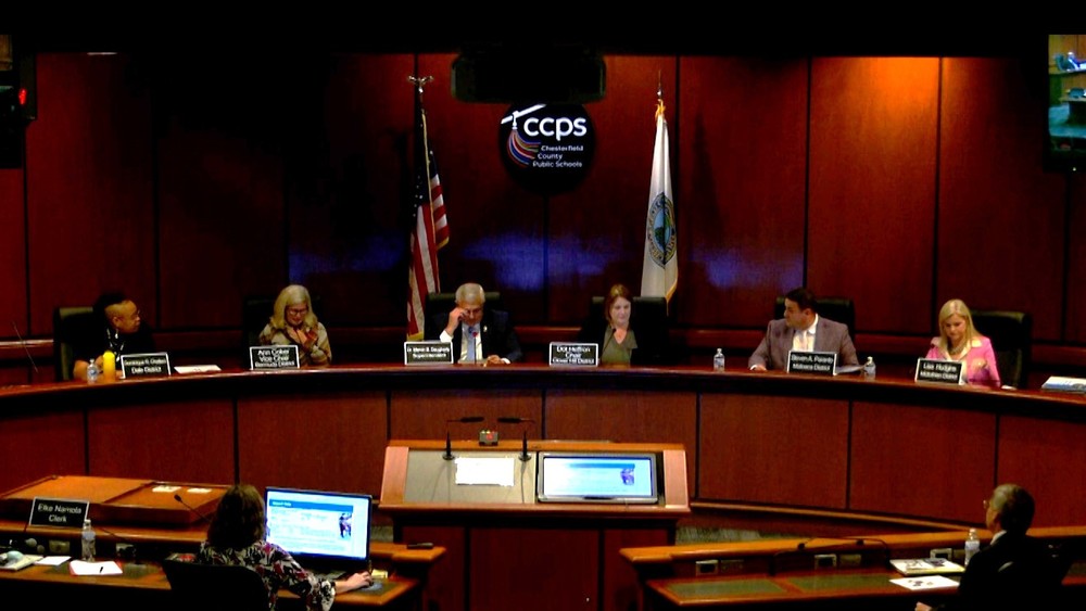 image of school board members in meeting