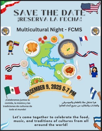 Multicultural Night @ FCMS December 9, 2025 5:00 pm to 7:00pm