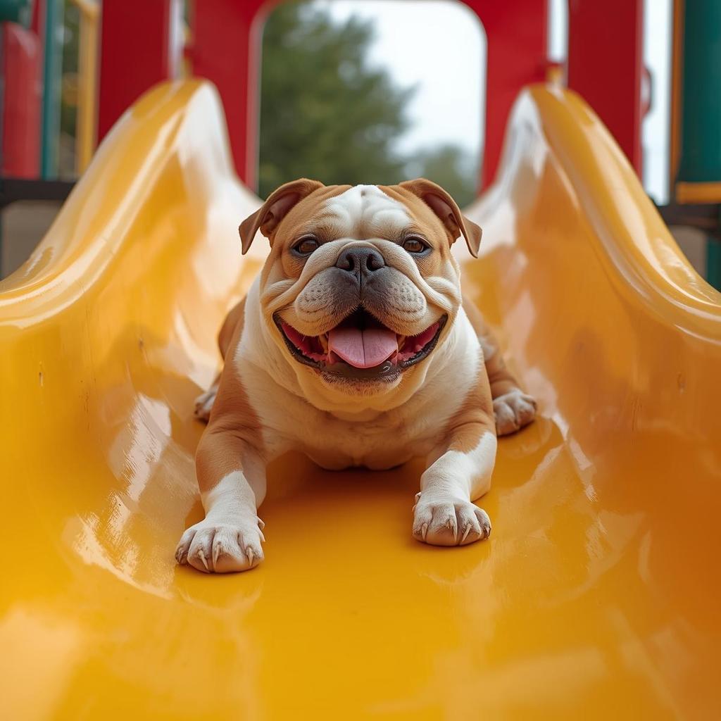 Bulldog on slide