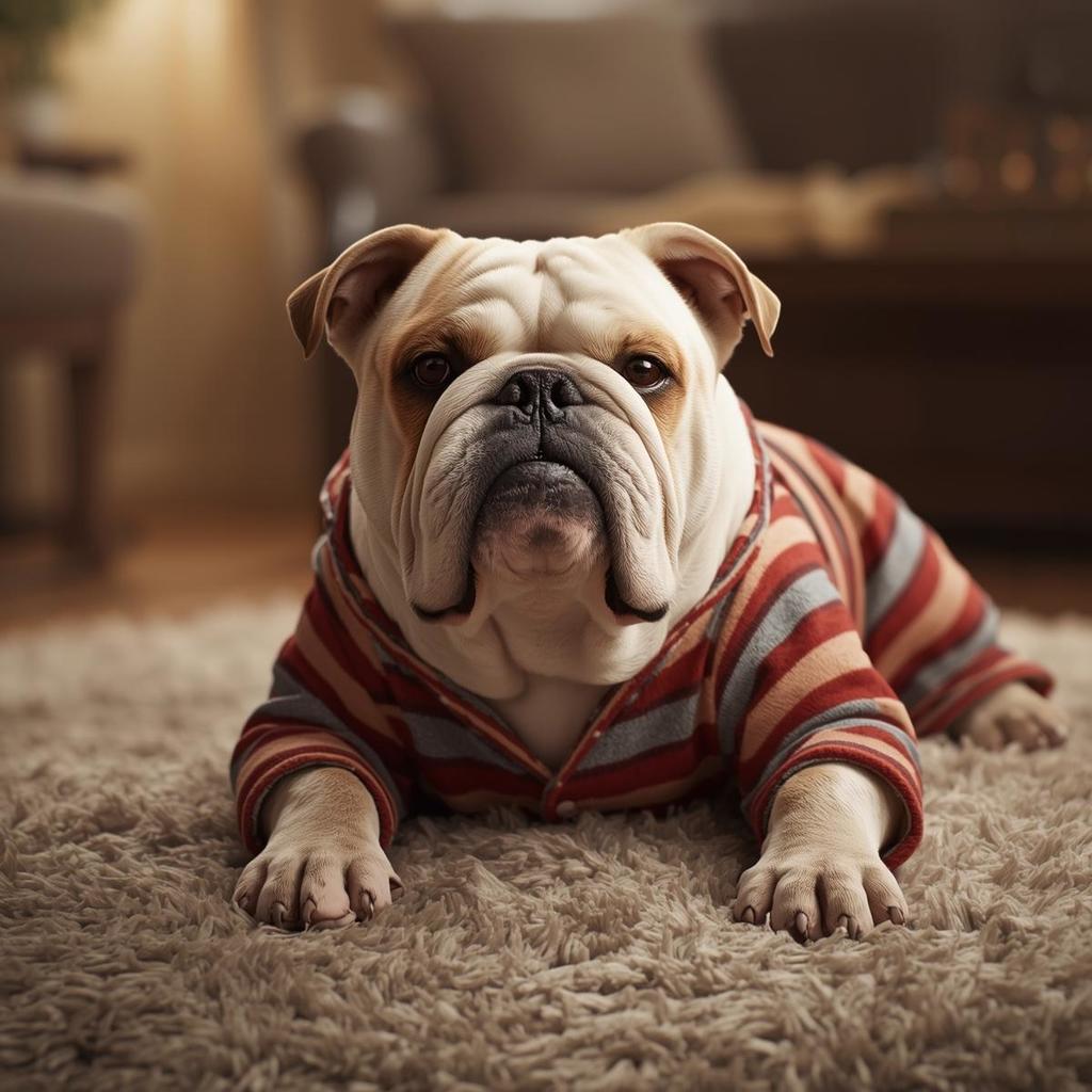 Bulldog in PJs