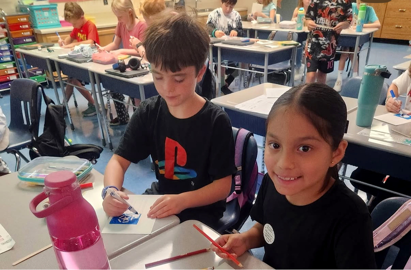 Students in a  classroom