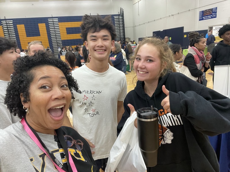 students at college and career fair