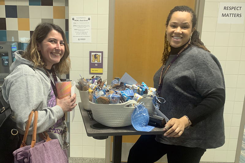 team enjoying their goodies