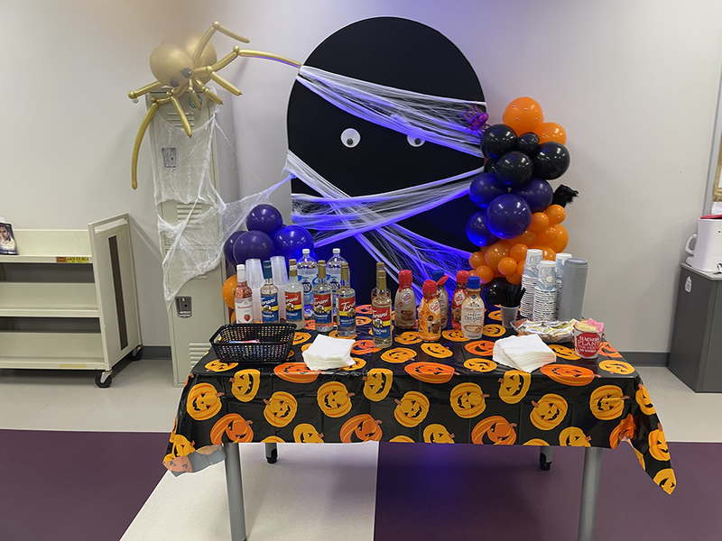 team enjoying their goodies