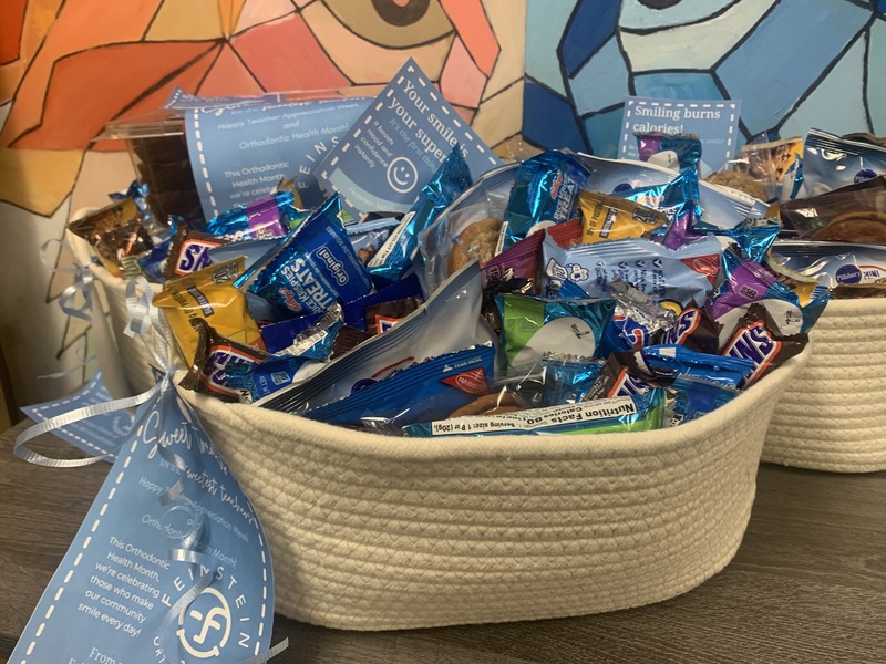 team enjoying their goodies