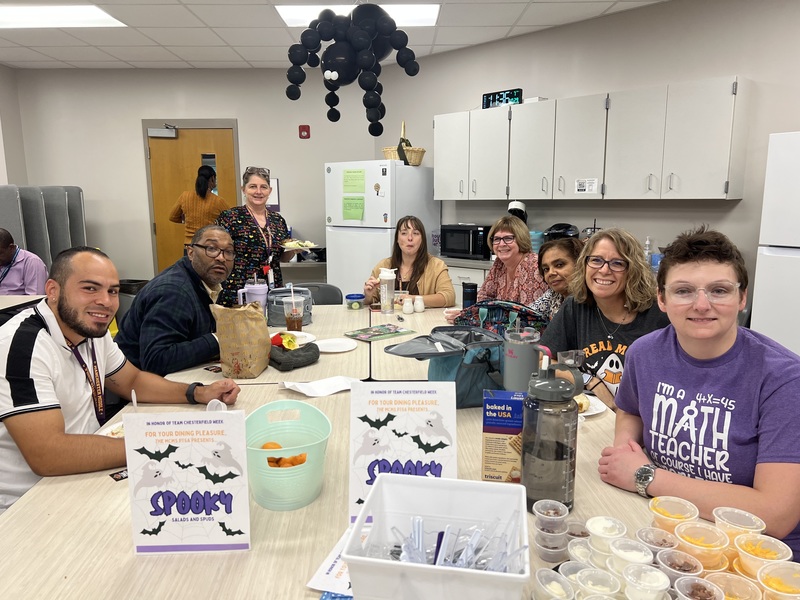 team enjoying their goodies