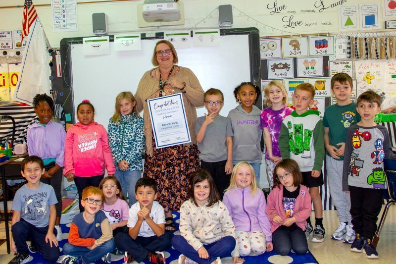 Annwyn Long with her students