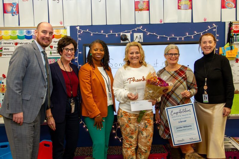 Jenifer Williams with school leaders