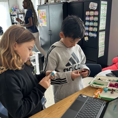 Student collaborating on a project