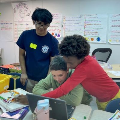 Student collaborating on a project