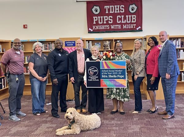 Sheila Pope receiving award