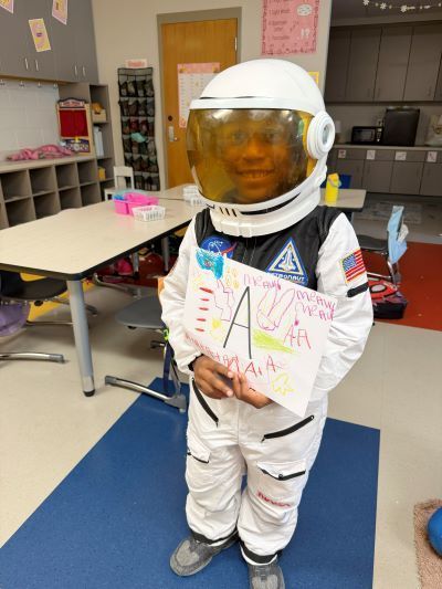 Student dressed as an astronaut