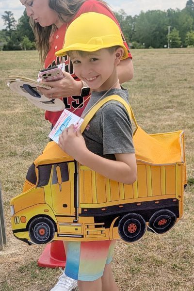 Student with a truck costume