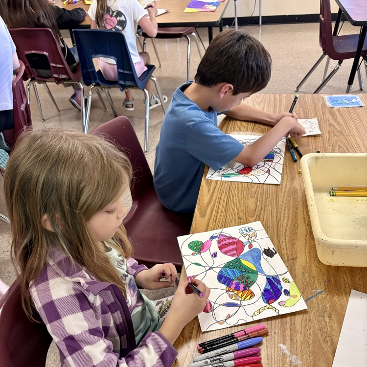 A busy morning of literacy, mathematics, and art at CME...