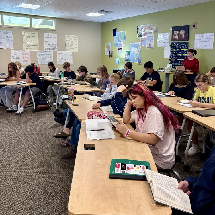 CMHS students engaged in design, art, literature, and music this morning.