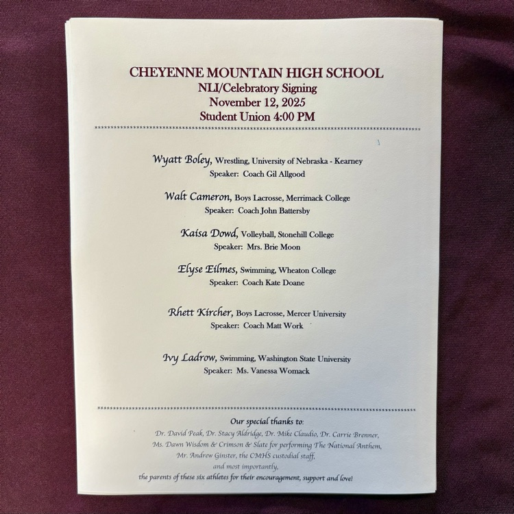 A very special congratulations to our CMHS student-athletes at today's Signing Day - GO HAWKS!