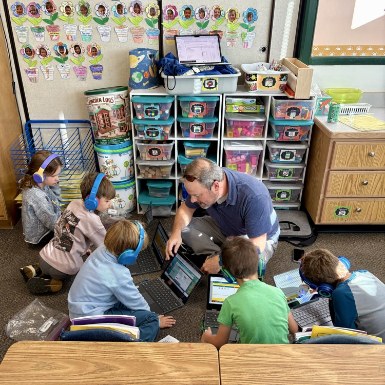 Broadmoor Bears busy working on multimedia projects, playing instruments, and learning about fire safety from our CSFD friends.