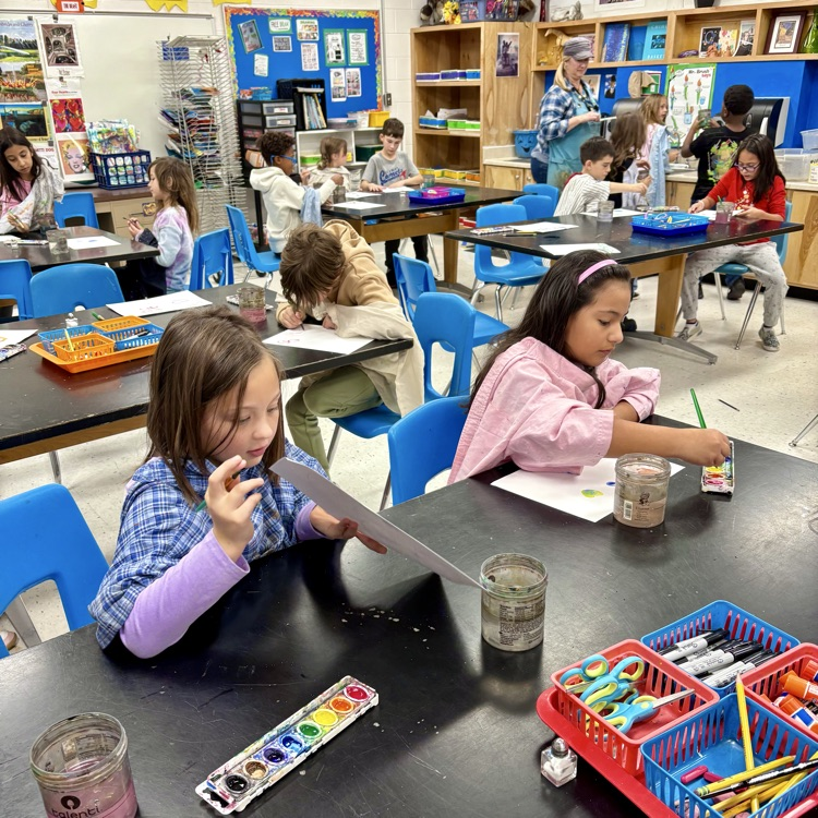 Our Skyway Comets hard at work this morning engaged in literacy, math, art, and physical education!