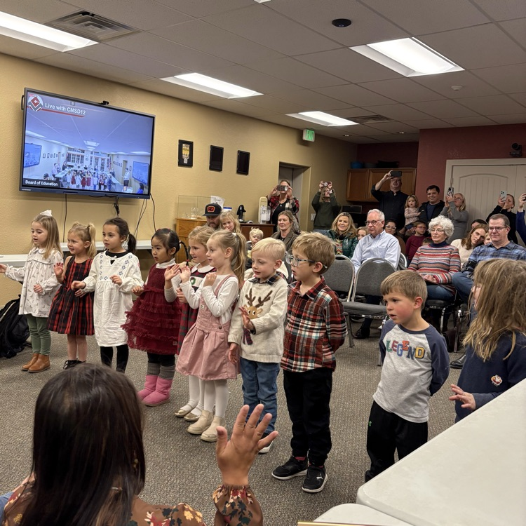 A special 'thank you' to our Cañon Preschoolers who lead the Pledge of Allegiance and sang two songs from their upcoming Holiday show at tonight’s Board Student Spotlight🐿️❤️🎶🎁🎄🎉