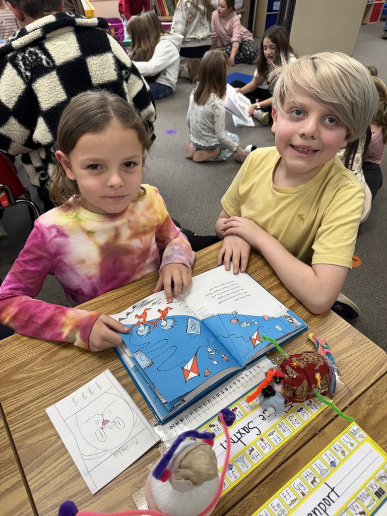 Our GCE Cougars are cozy, creative, and reading-ready! 5th graders shared their snowman stories while kindergartners built their frosty friends.