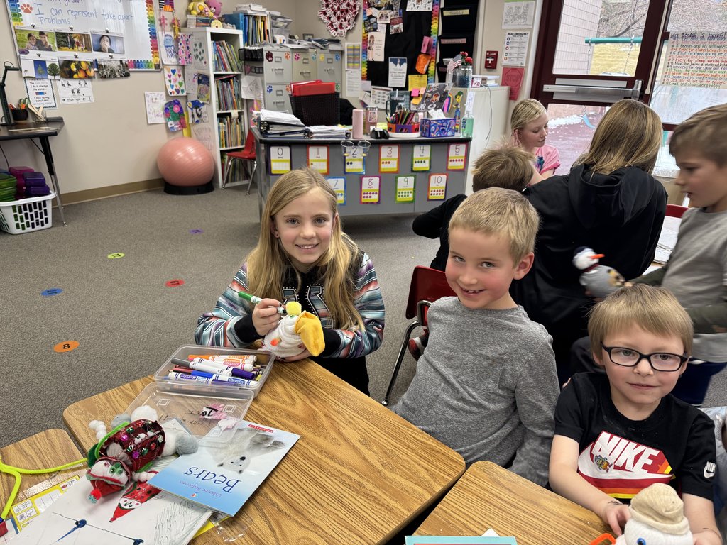 Our GCE Cougars are cozy, creative, and reading-ready! 5th graders shared their snowman stories while kindergartners built their frosty friends.