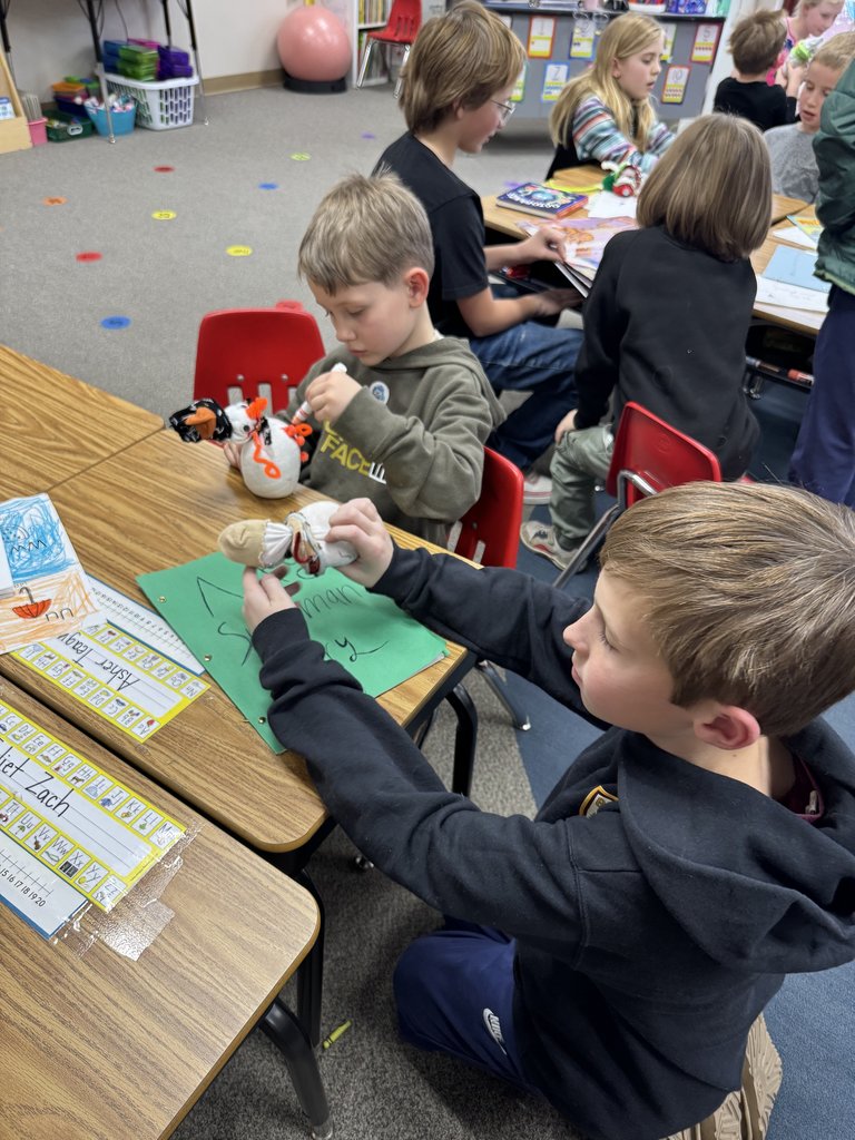 Our GCE Cougars are cozy, creative, and reading-ready! 5th graders shared their snowman stories while kindergartners built their frosty friends.