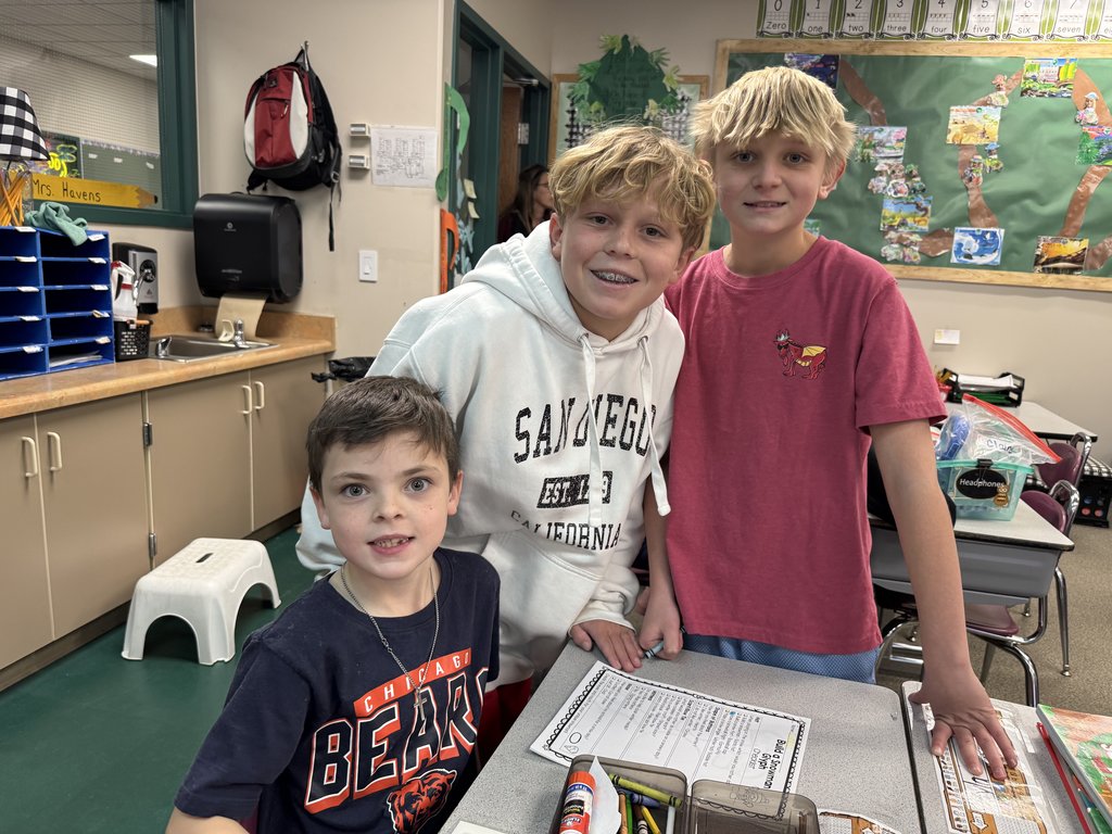 Our GCE 6th Grade Cougars teamed up with their 1st grade buddies to create a fun Snowman Glyph project!