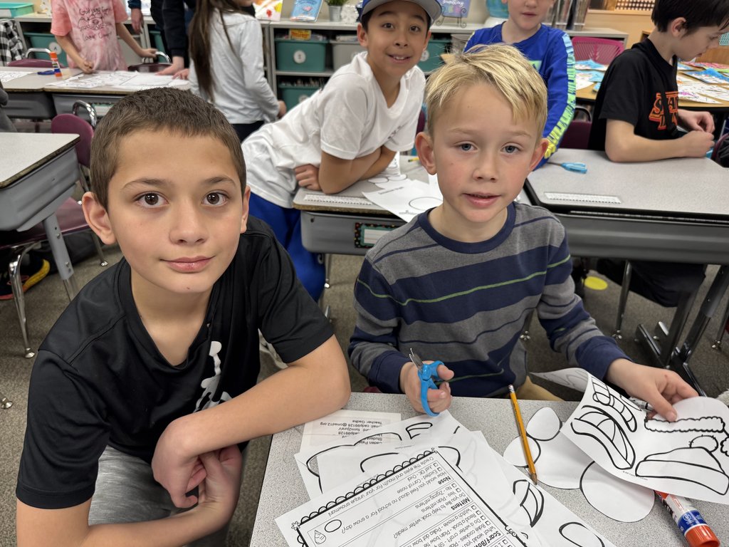 Our GCE 6th Grade Cougars teamed up with their 1st grade buddies to create a fun Snowman Glyph project!