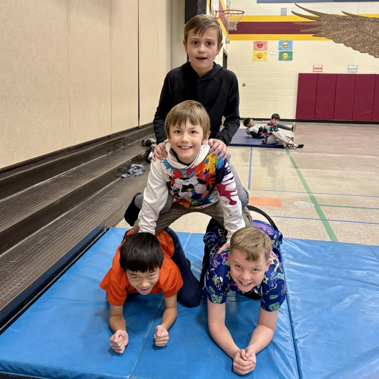 Our CME Eagles enjoying creative dance and tumbling in Mr. Everett's 3rd grade class!
