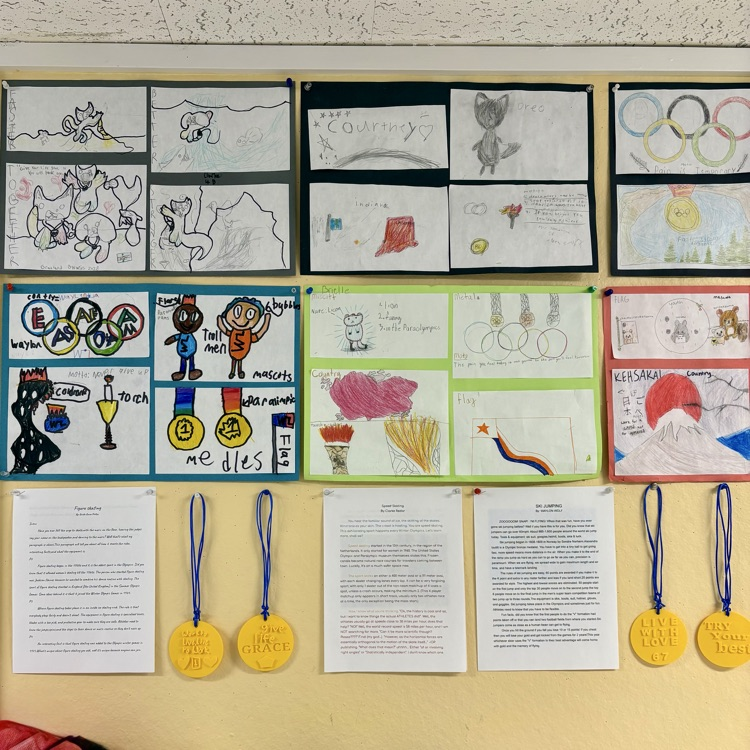 Skyway 4th graders research on our recent Winter Olympic Games - Strong work, Comets🥇🥈🥉☄️💫