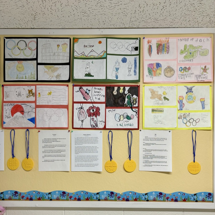 Skyway 4th graders research on our recent Winter Olympic Games - Strong work, Comets🥇🥈🥉☄️💫