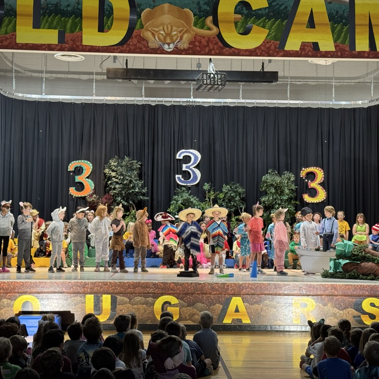 At Gold Camp this afternoon and this evening, our second graders performed their musical "Three of a Kind" for our students and families. They did such a wonderful job. Way to go Cougars!