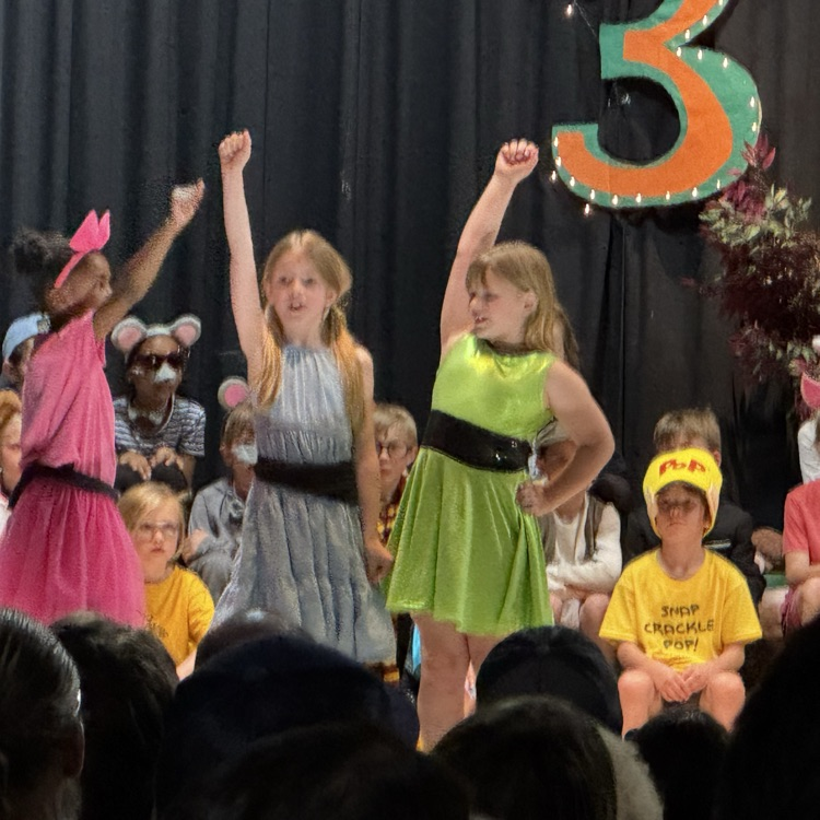 At Gold Camp this afternoon and this evening, our second graders performed their musical "Three of a Kind" for our students and families. They did such a wonderful job. Way to go Cougars!