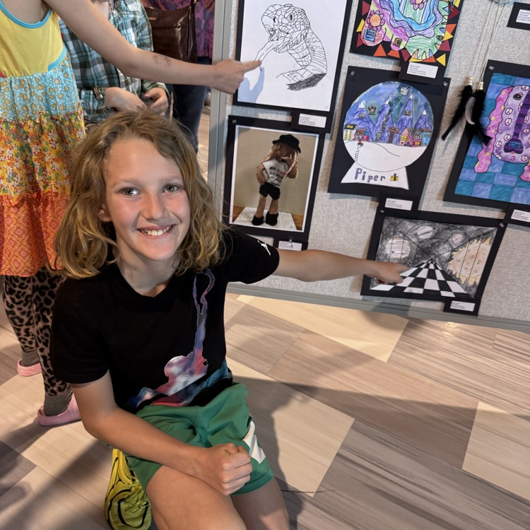 Several Gold Camp artists had their artwork on display at our District Arts Celebration this afternoon. Their art showed just how creative and artistic our students are! Thank you Ms. Bayles for all that you teach our students. 