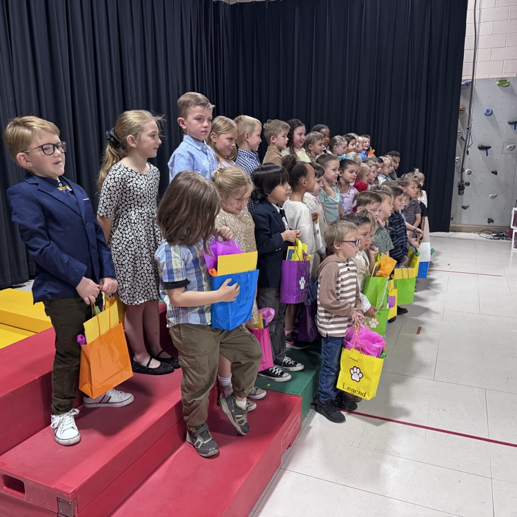Kindergarteners on stage for their Continuation ceremony.