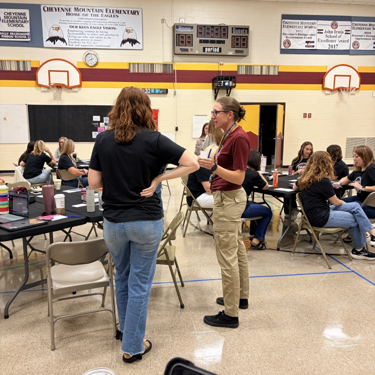 staff collaborating in gym
