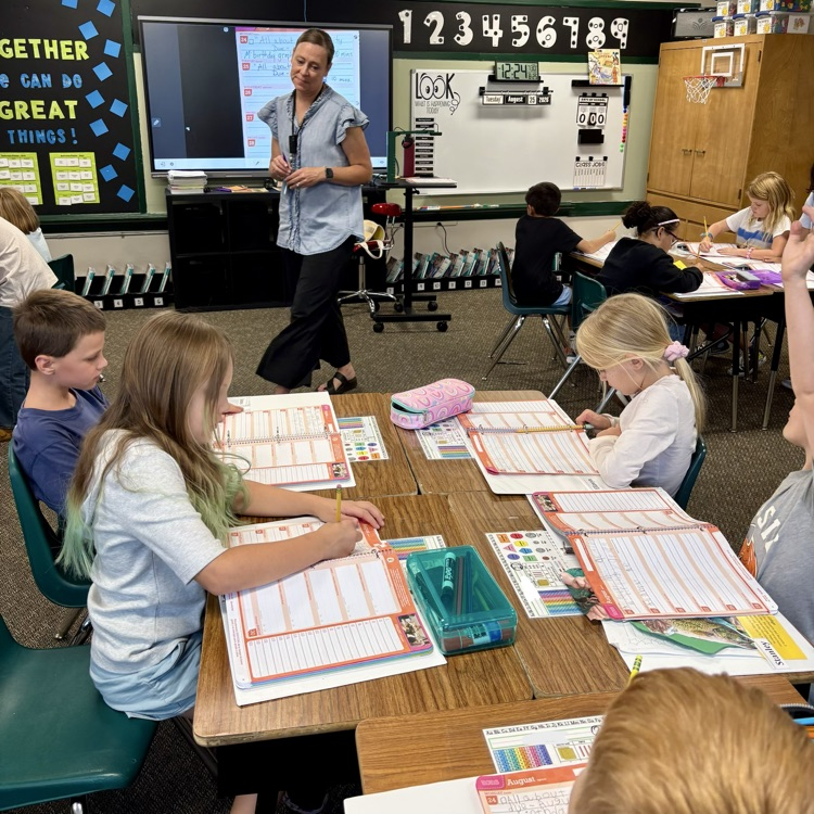 Our Broadmoor students are already busy reading, drawing, exercising, and getting organized with their planners - Keep up the strong work, Bears🐻💚
