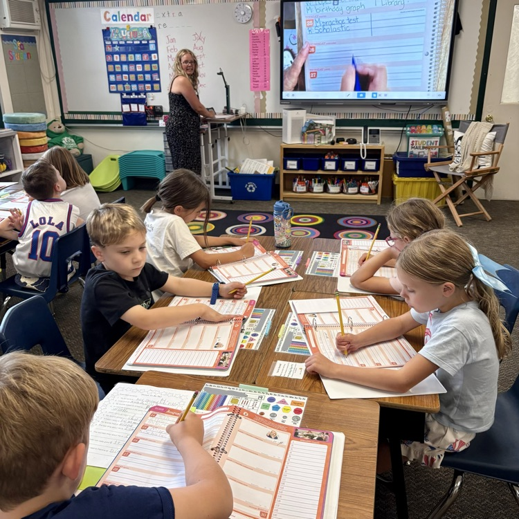 Our Broadmoor students are already busy reading, drawing, exercising, and getting organized with their planners - Keep up the strong work, Bears🐻💚