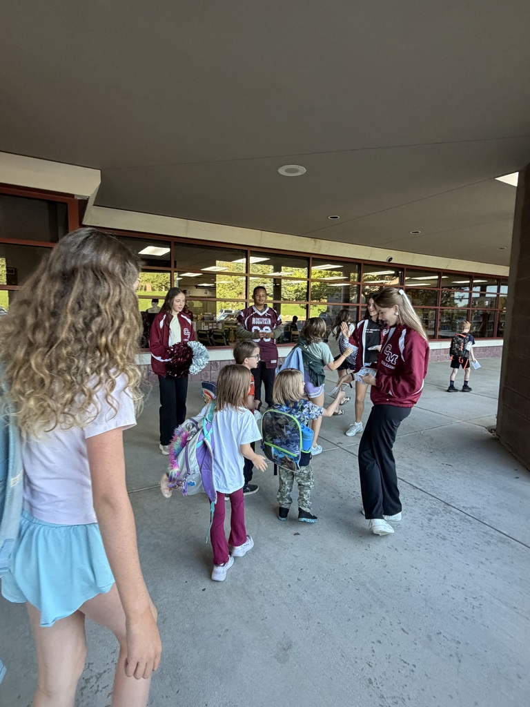 A great start to the morning! Our CMHS football players and cheerleaders gave high-fives to our GCE Cougars as they headed off to breakfast. What a fun way to kick off the day with Cheyenne Mountain spirit!