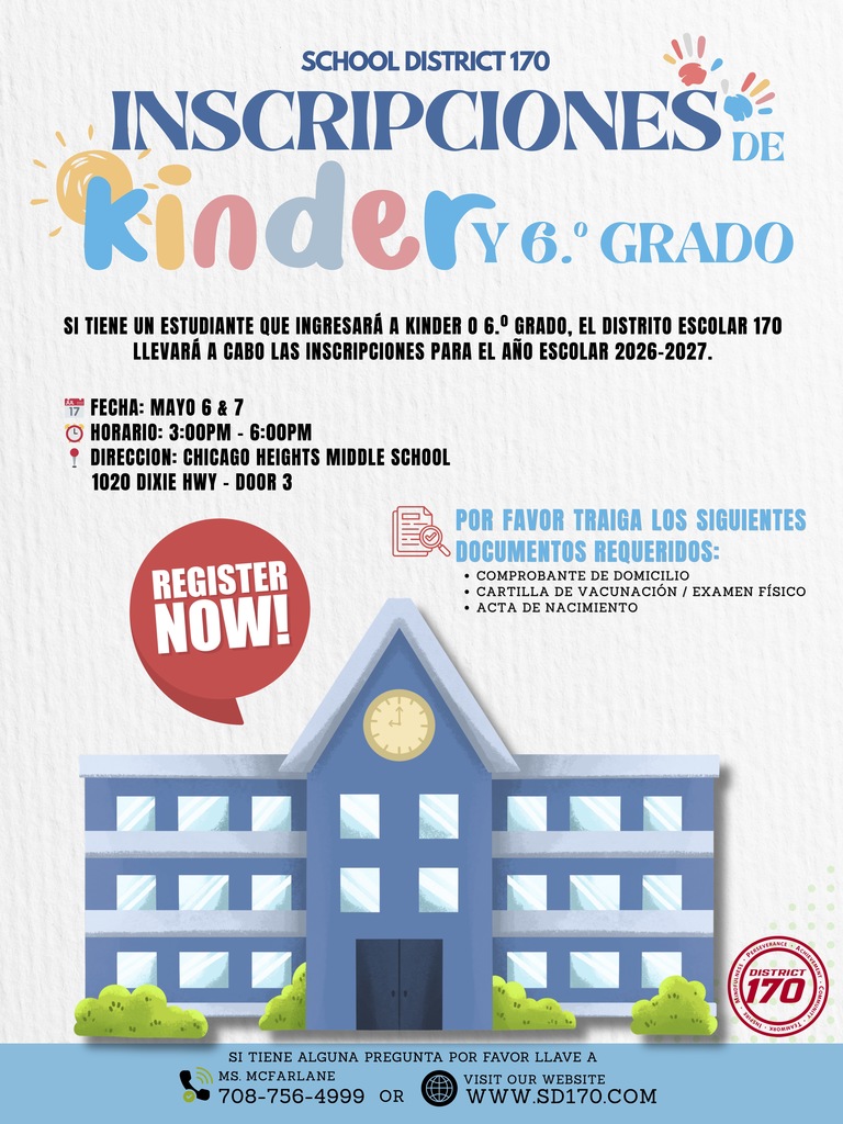 Ya está aquí la inscripción para kínder y 6.º grado! 