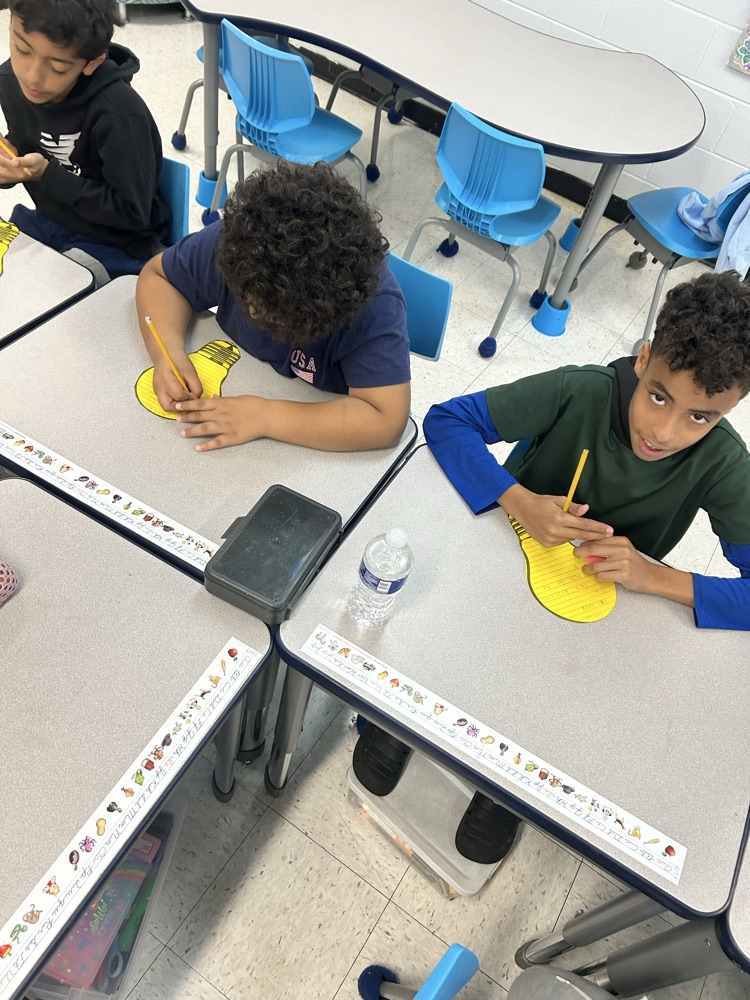 Students writing their ideas
