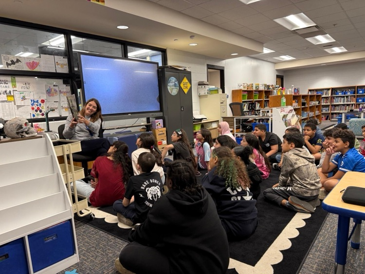 Reading a fun book to the 5th graders!