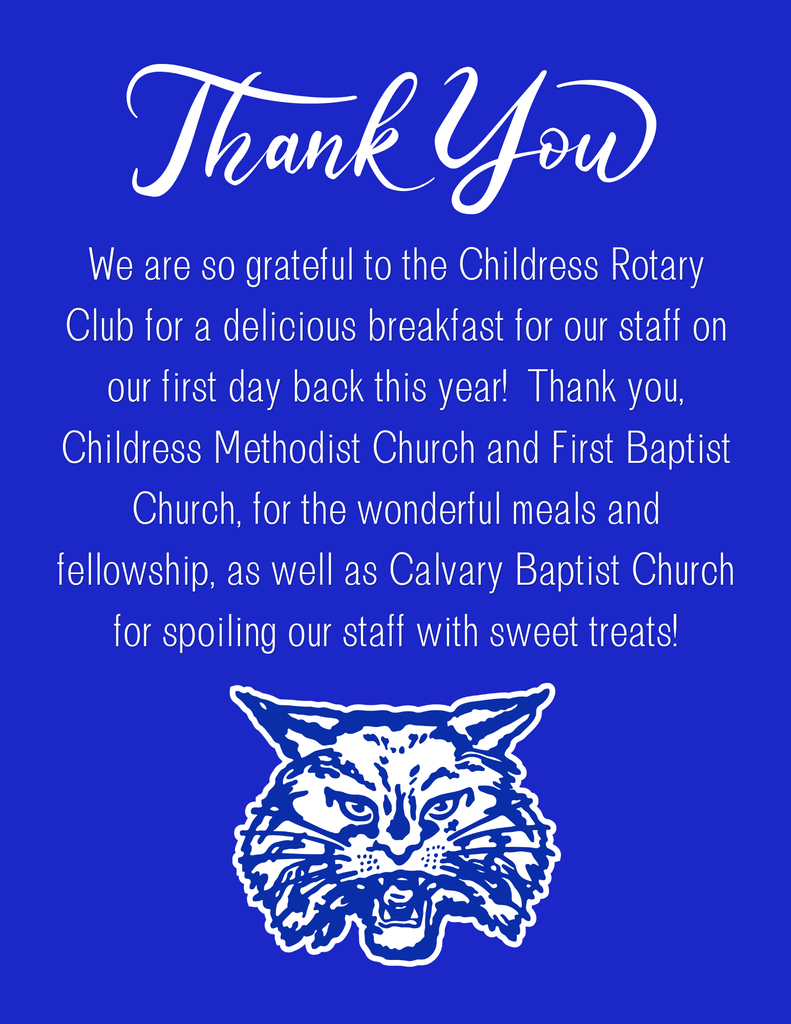 Thank you note to community groups