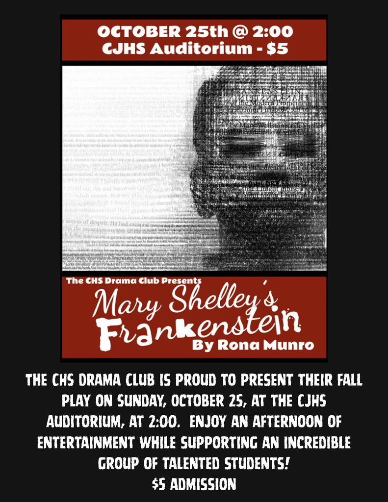 Flyer for Fall Drama Club Play on 10/25/26